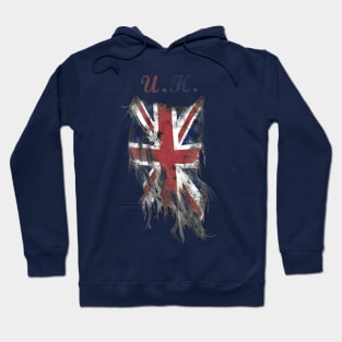 worn united kingdom flag Hoodie